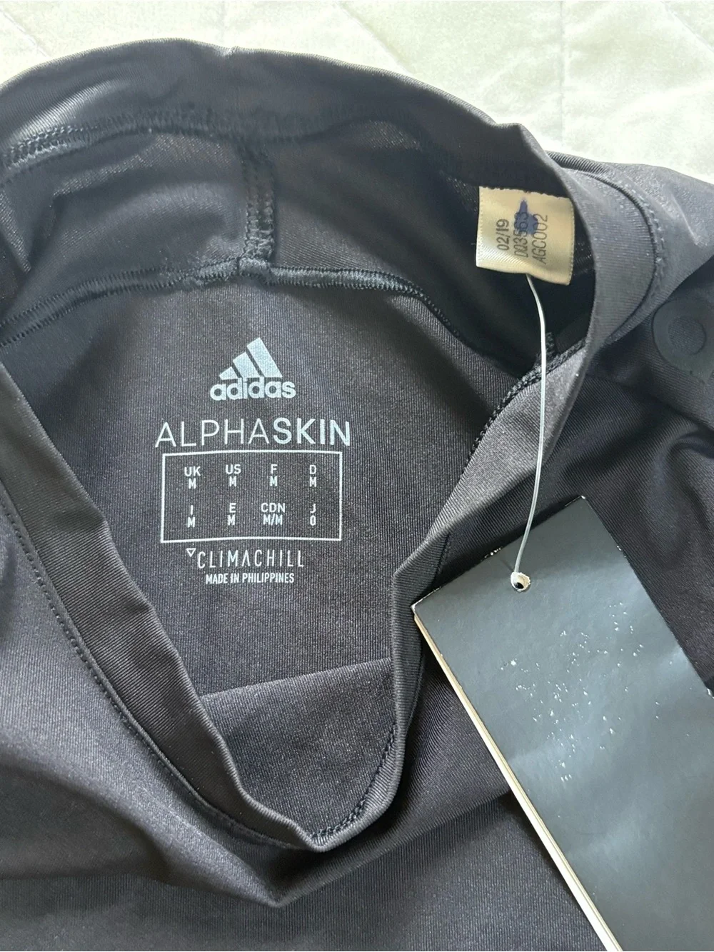 Adidas Alphaskin Climachill Black Athletic T-Shirt - Men’s Size Medium NWT